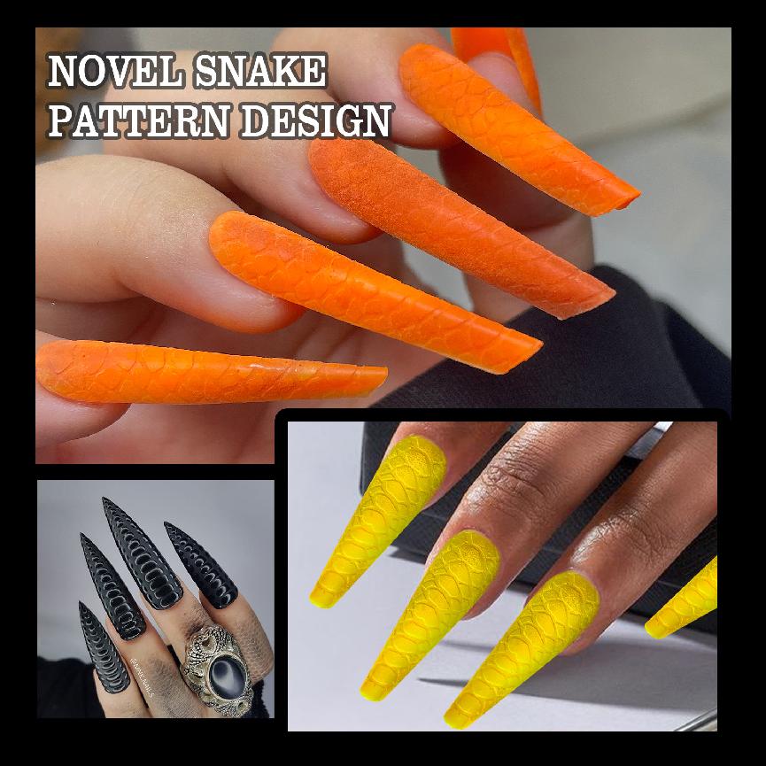 Nieuwe productrelease: 10-in-1 nagelverlengingsformulieren met slangenpatroon 120 stuks