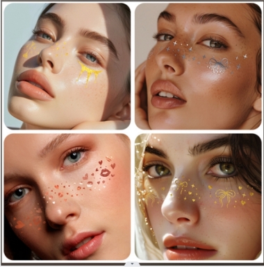Face Glitter Stickers-een schoonheidsgame-wisselaar