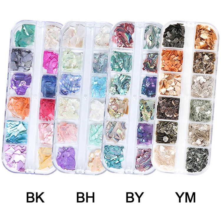 3D-abalone schelp onregelmatige nagelkunstdecoraties