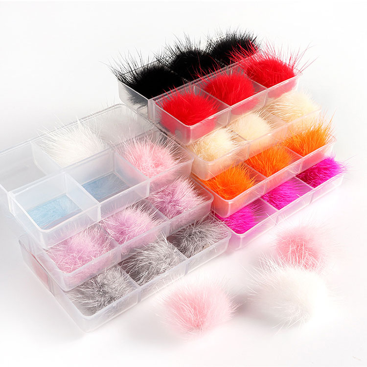 6-delige doos 3D Sofy magnetische pompon voor nagels