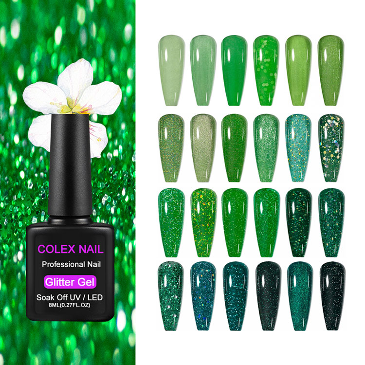 8 ml groene glittergelgoets