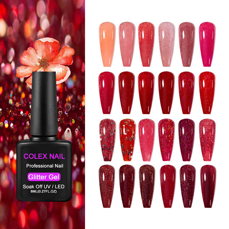 8 ml rode glitter gel Poolse cadeau