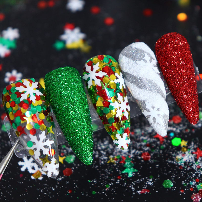 Kerst nagelpoeder set