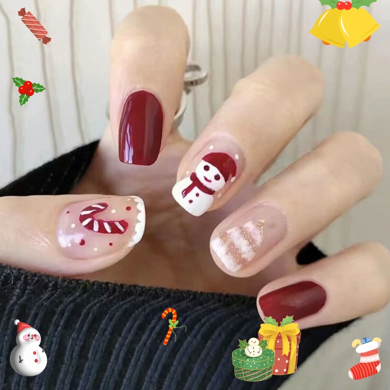 Kerstpers op nagels