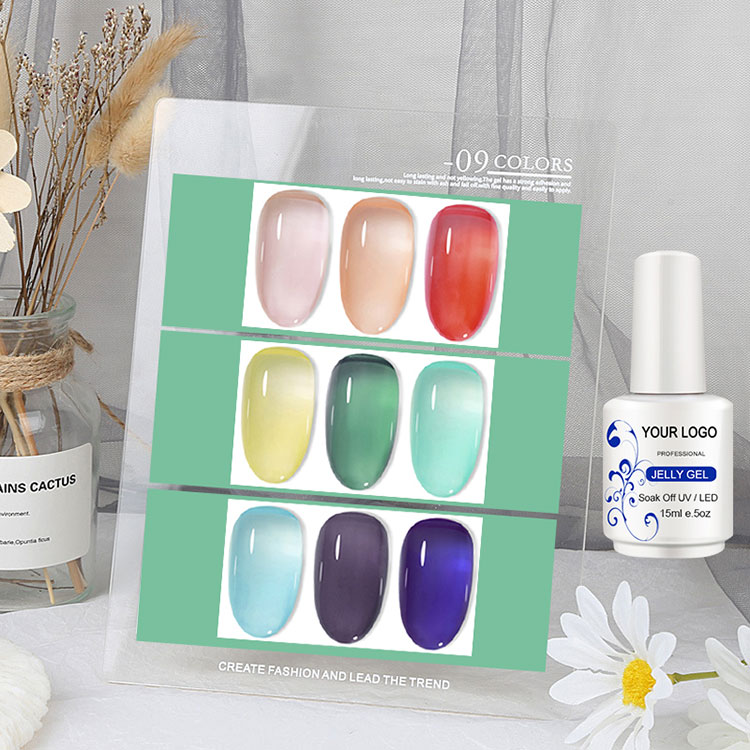 Kleurglaseffect ijs gele gel polish