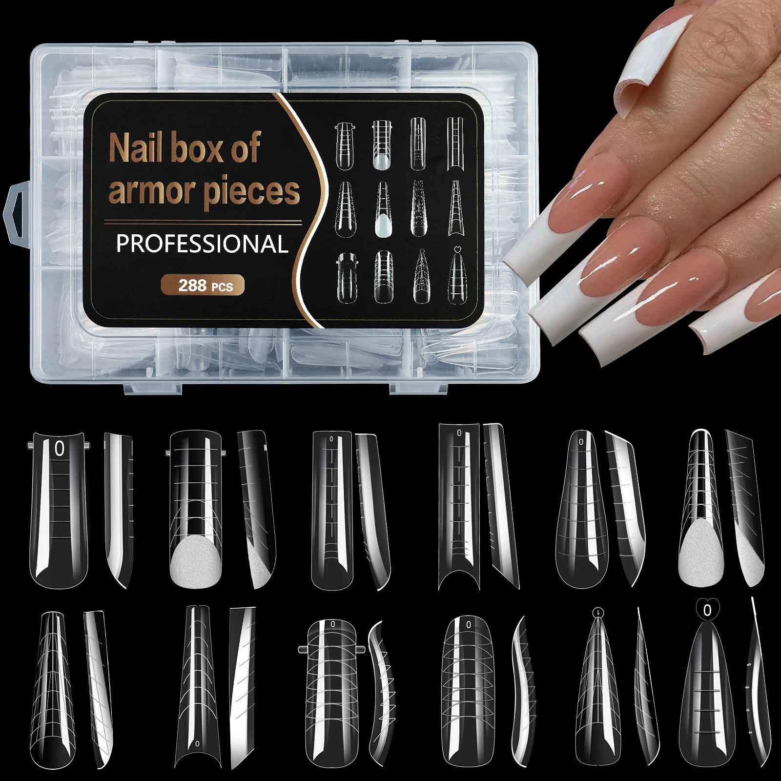 Dual Nail Forms Nageltips 12 vormen 288 stuks voor poly-nagelgel