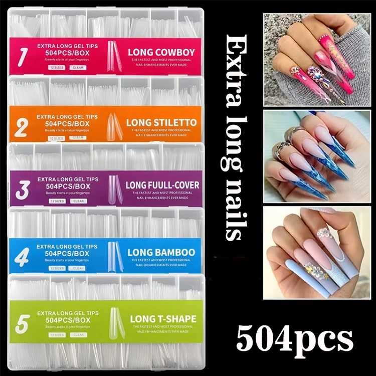 Extra lange geltips - 504pcs