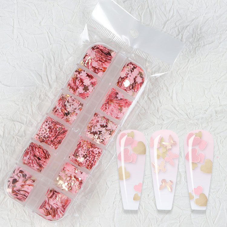Bloemen nagel glitter pailletten