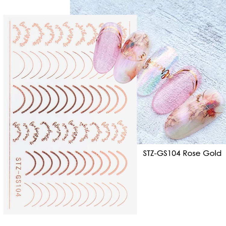 Goud zilver streep lijnen nagelstickers stickers