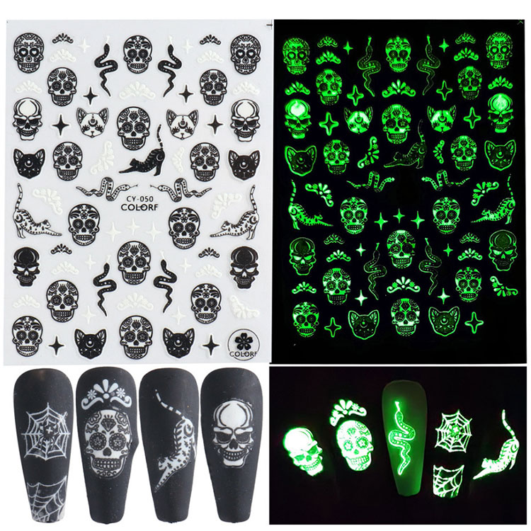 Halloween lichtgevende nagelstickers
