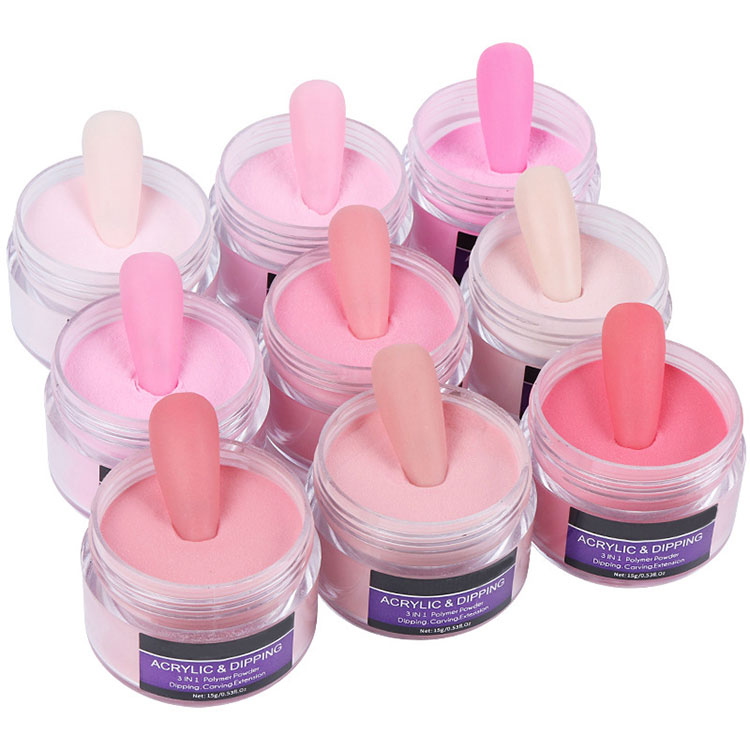 Roze helder dompelpoeder nagel acrylpoeder