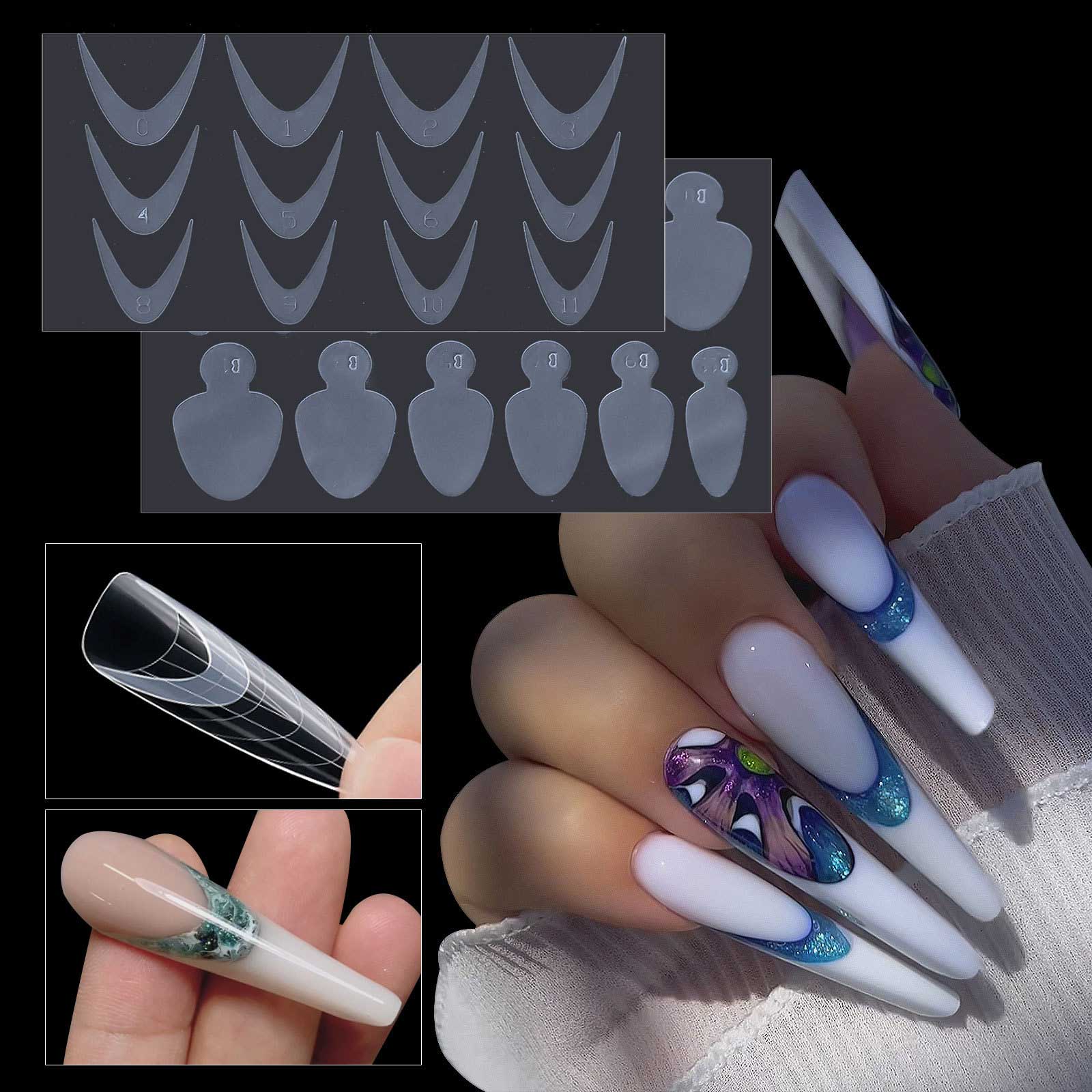 Siliconen French manicure-stickers voor nagelvorm