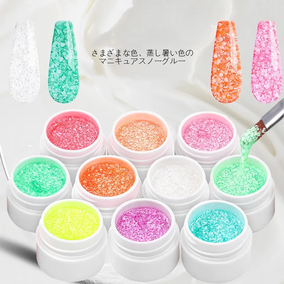 Sneeuwvlokken pailletten glitter snow nagelgels