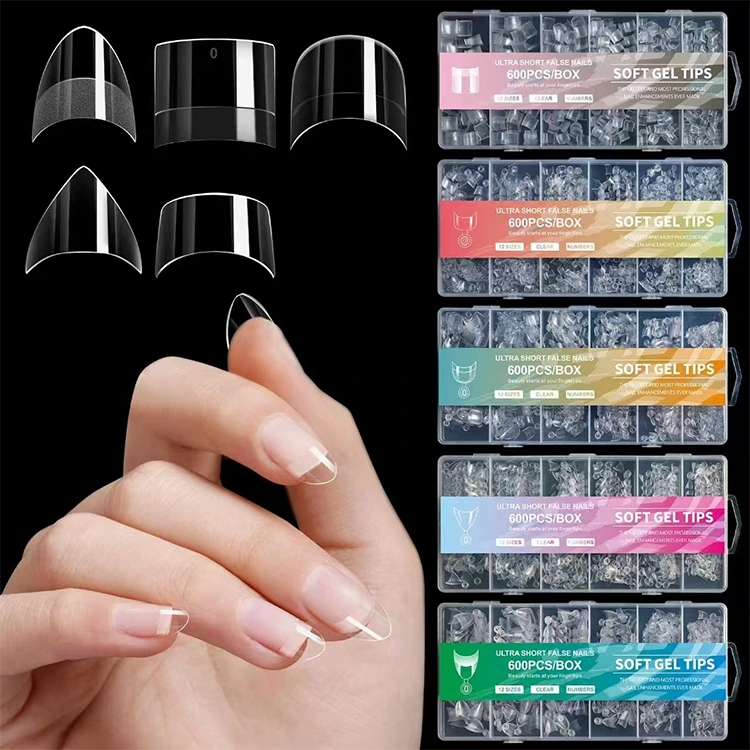 Ultra korte zachte geltips - 600 stks